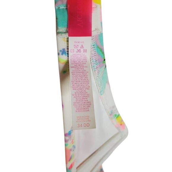 Victoria’s Secret 34DD Medium Bottom Pastel Floral Bandeau Bikini Swim Set - Picture 5 of 12